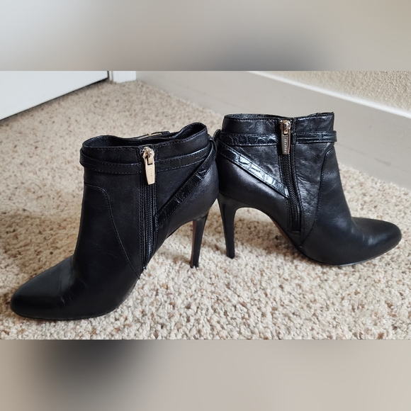 Coach Ursa Black Leather Stiletto Heeled Booties 7B - Picture 2 of 6